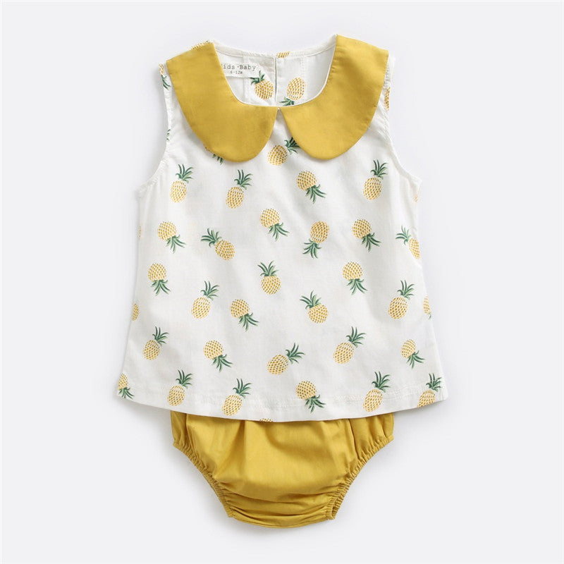 Baby Two-piece Summer Cotton Children's Clothing Baby T-shirt Sleeveless - Little Giggles Galore