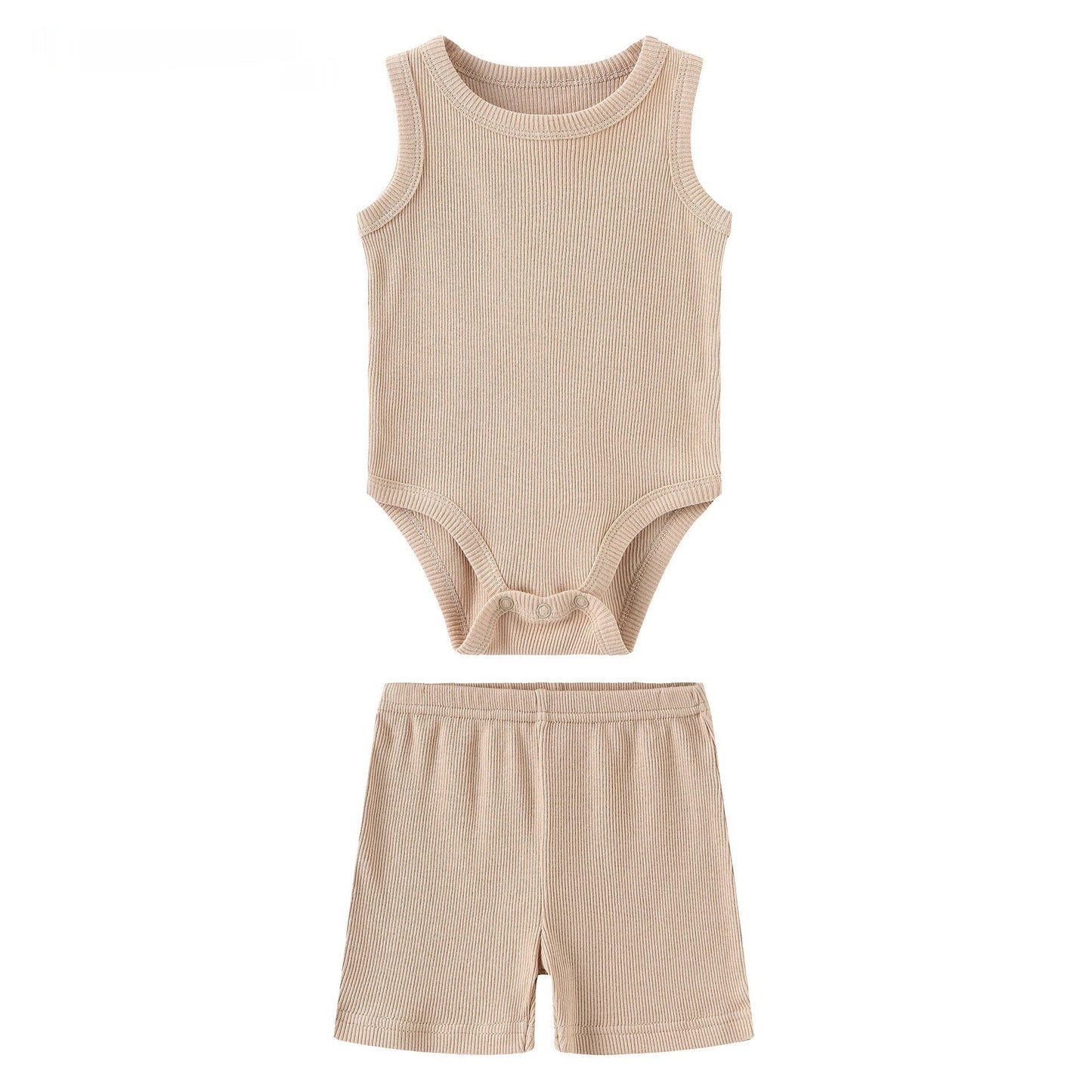 Solid Bodysuit & Shorts Pajama Set - Little Giggles Galore