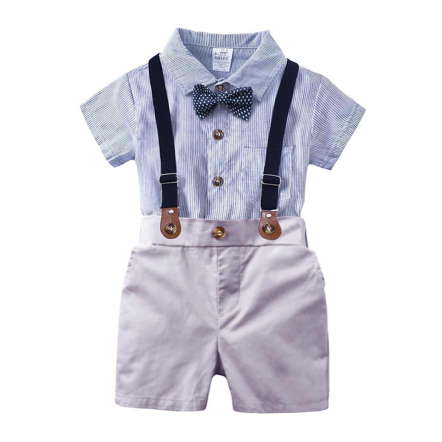 Blue Striped Suit - Little Giggles Galore