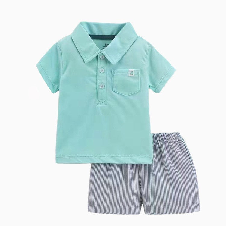 Mint Green Polo Shorts Set - Little Giggles Galore