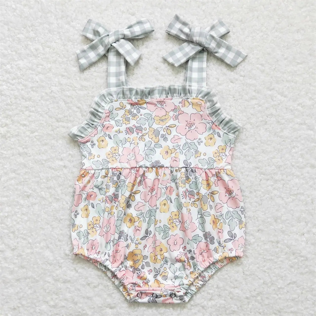 Floral Bodysuit with Bow Straps