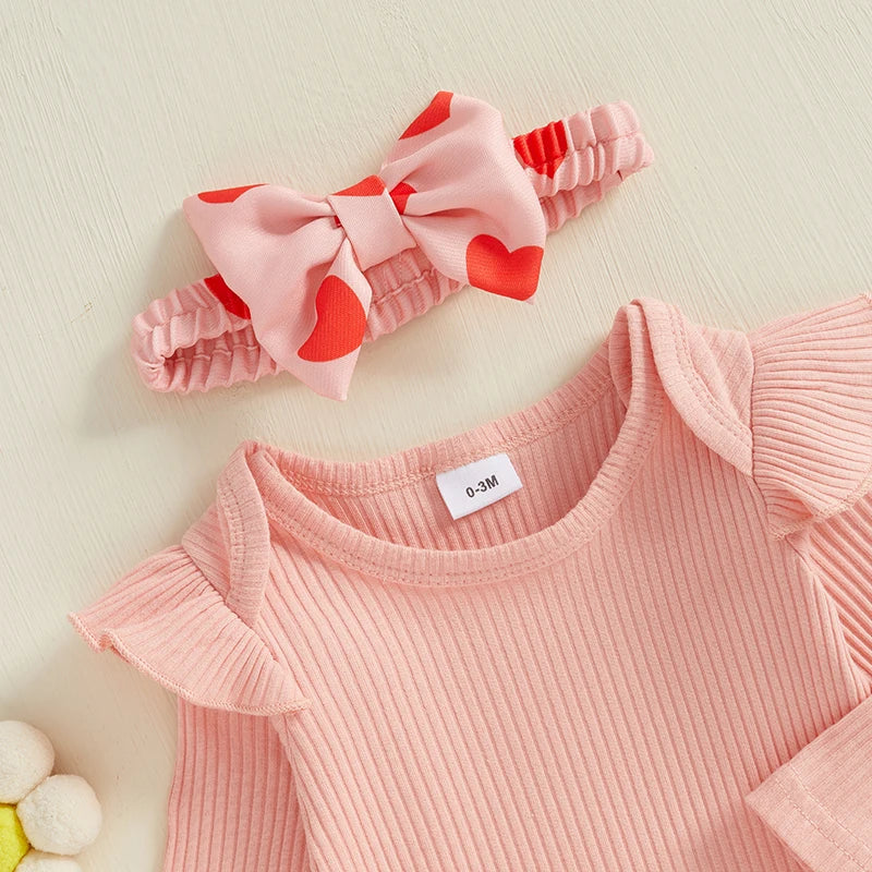 Heart Overalls & Bodysuit Set