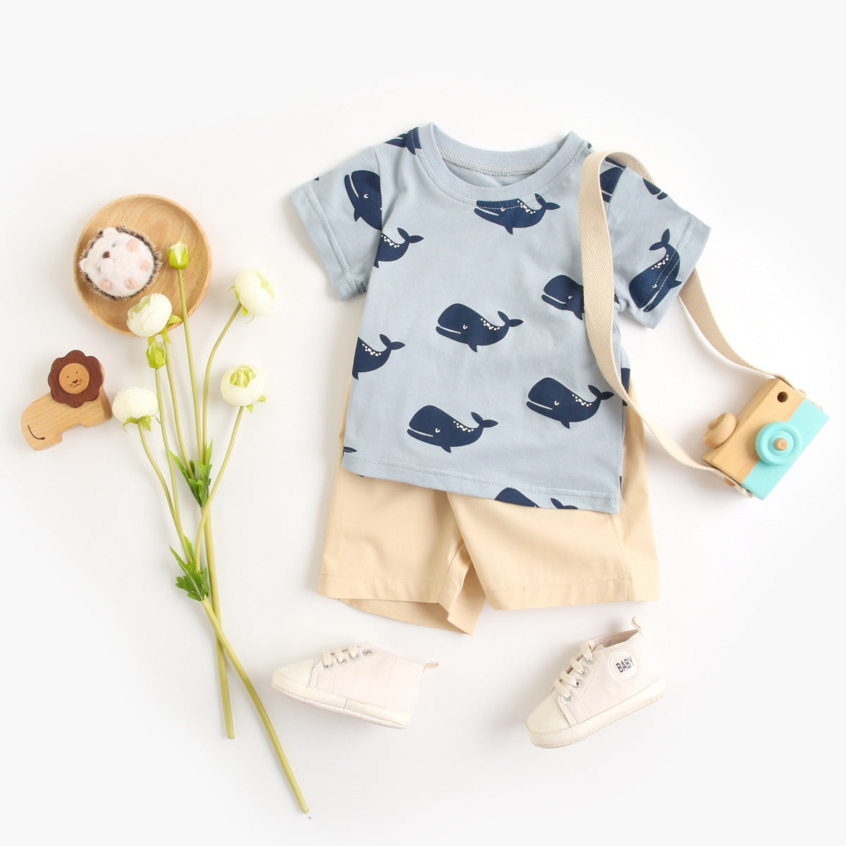 Whale Shirt & Short Set - Little Giggles Galore
