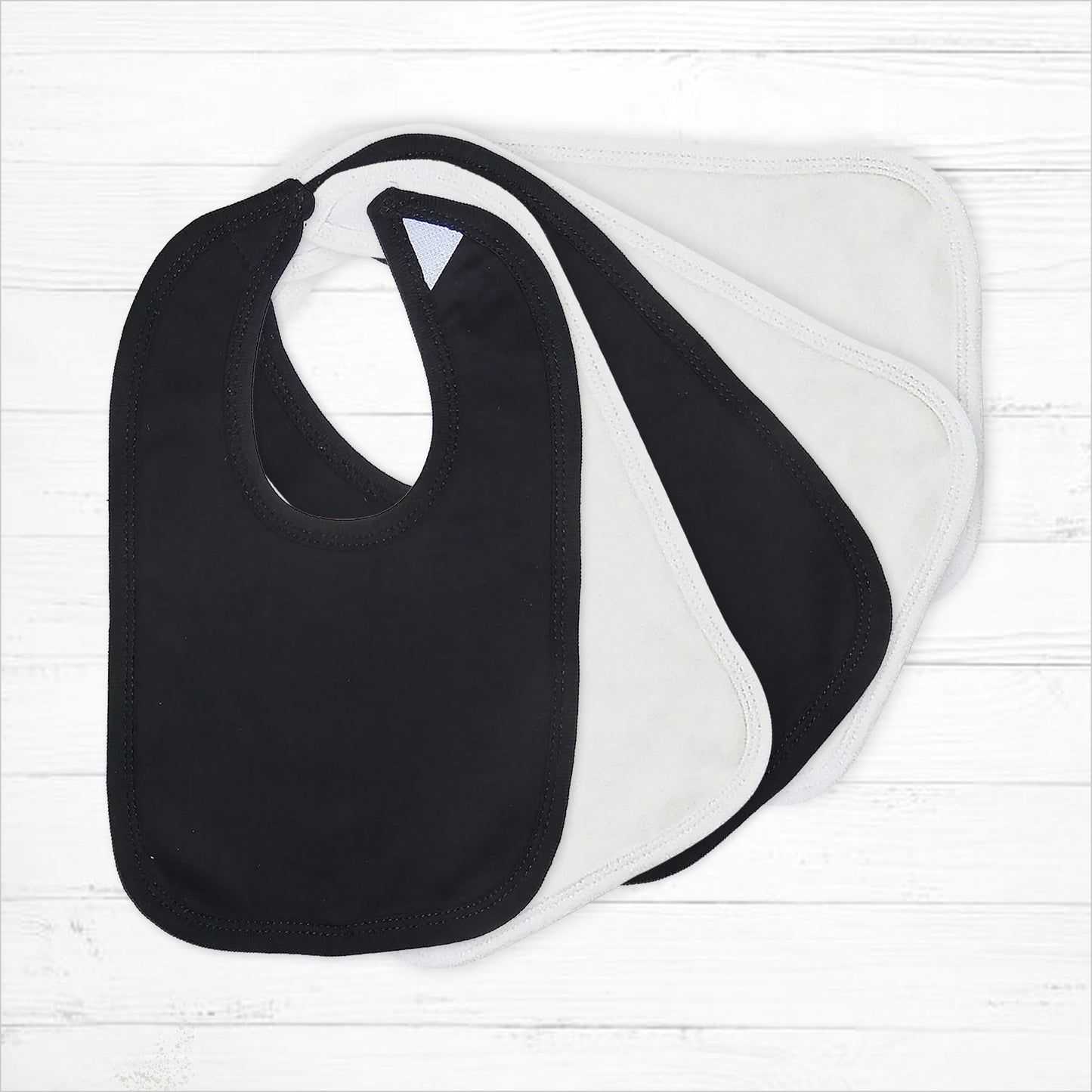 5 pack of black bibs