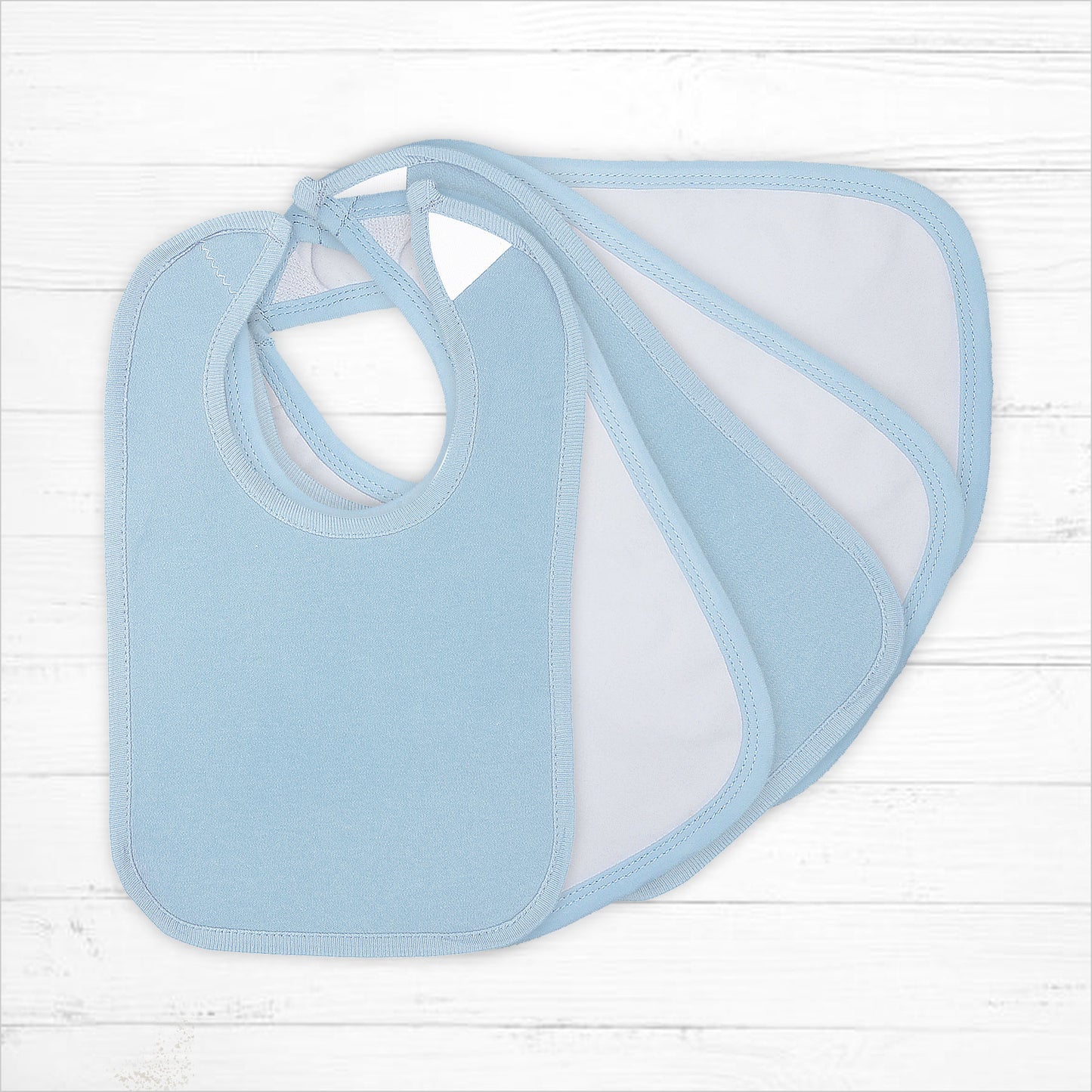 5 pack of blue bibs