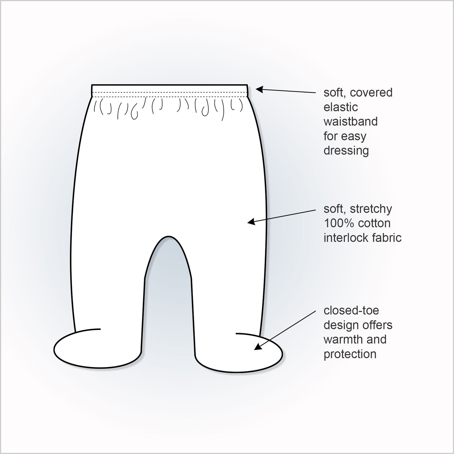 Closed-Toe Long Pant - Little Giggles Galore