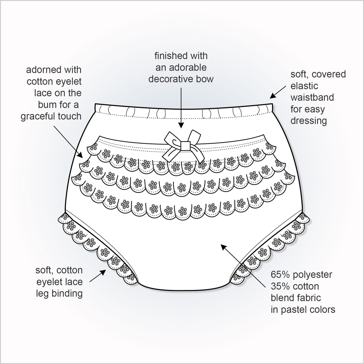 Fancy White Diaper Cover - Little Giggles Galore