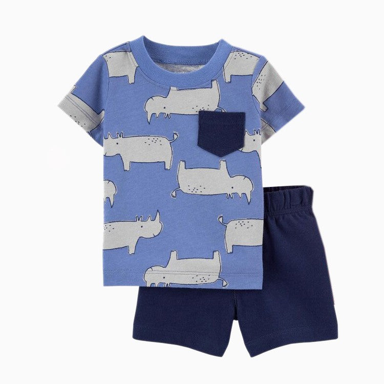 Hippo Shirt & Short Set - Little Giggles Galore