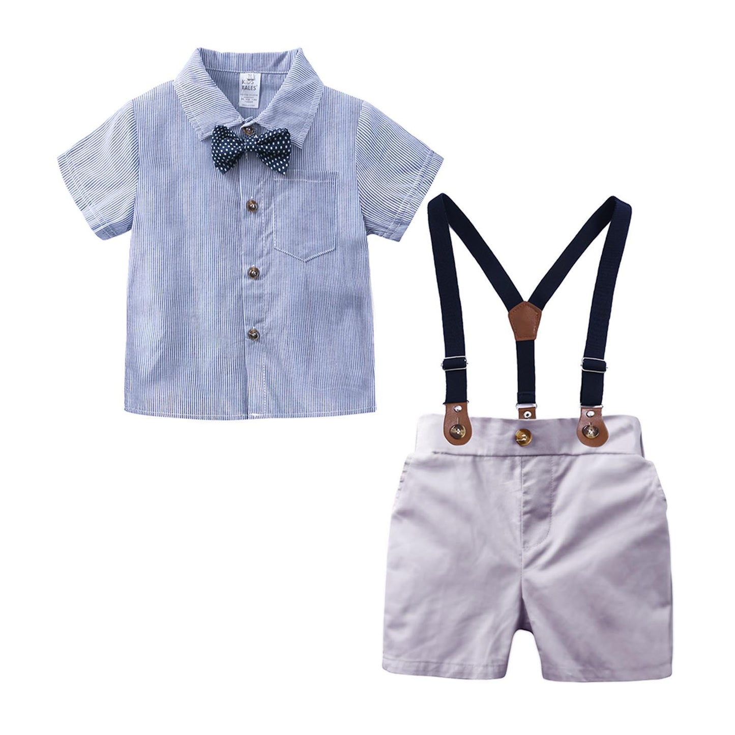 Blue Striped Suit - Little Giggles Galore