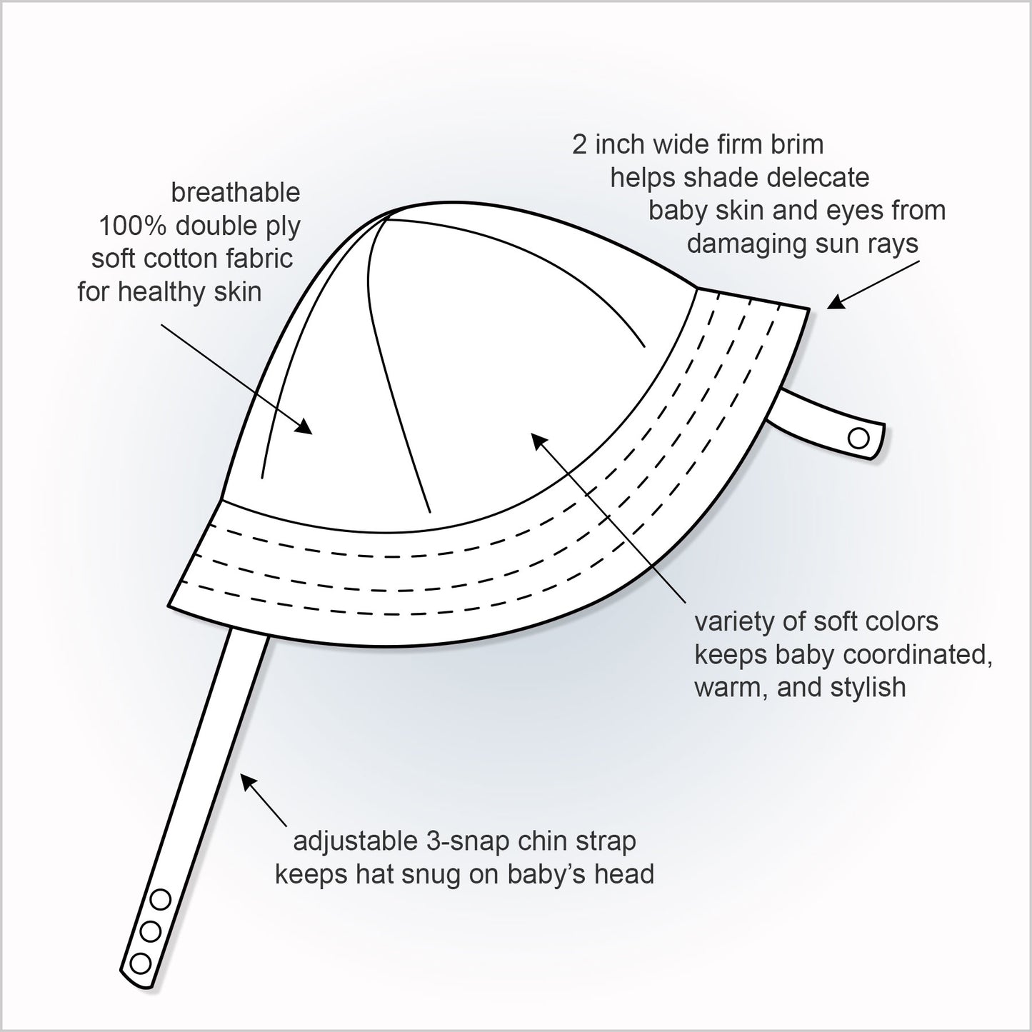 White Sun Hat - Little Giggles Galore