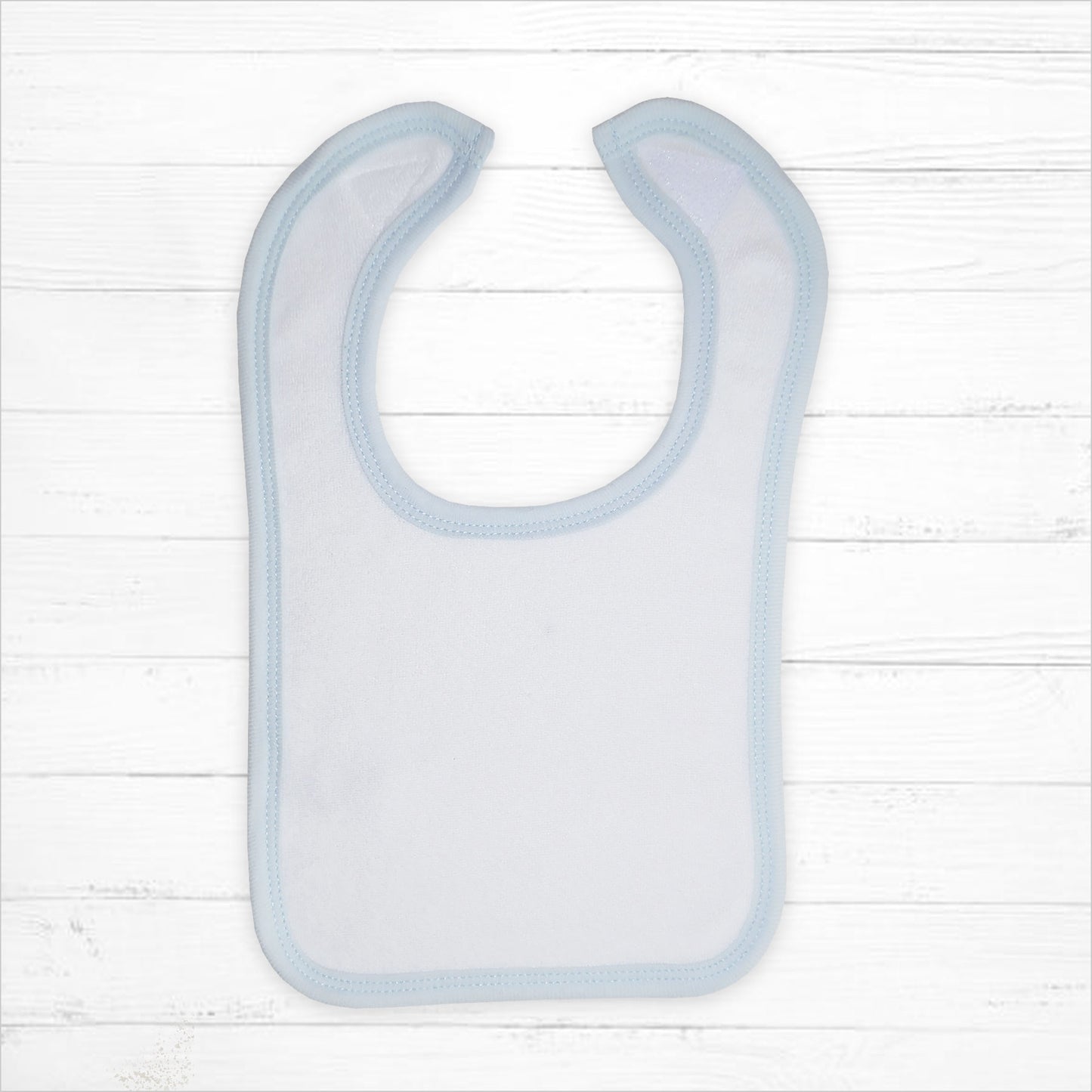 Blue Trim Terrycloth Bib - Little Giggles Galore