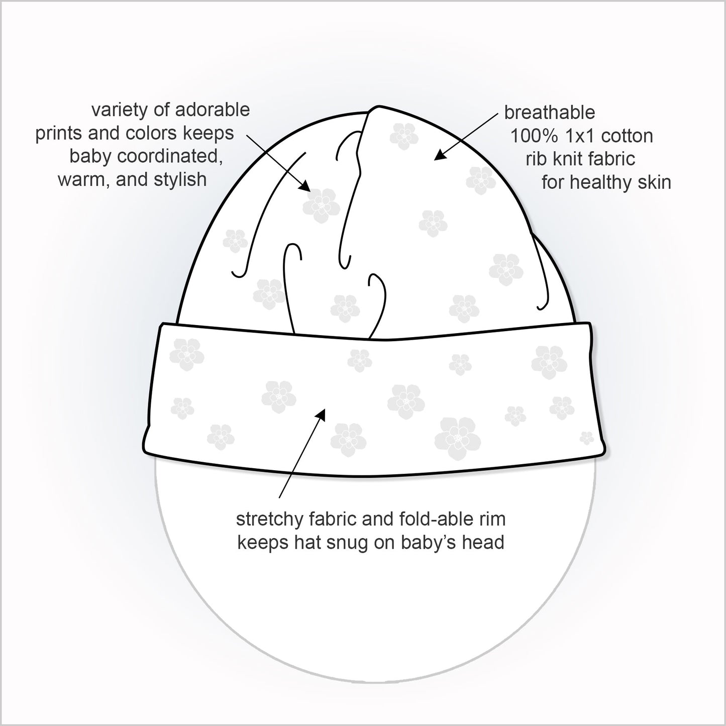 Crocodile Print Infant Beanie - Little Giggles Galore