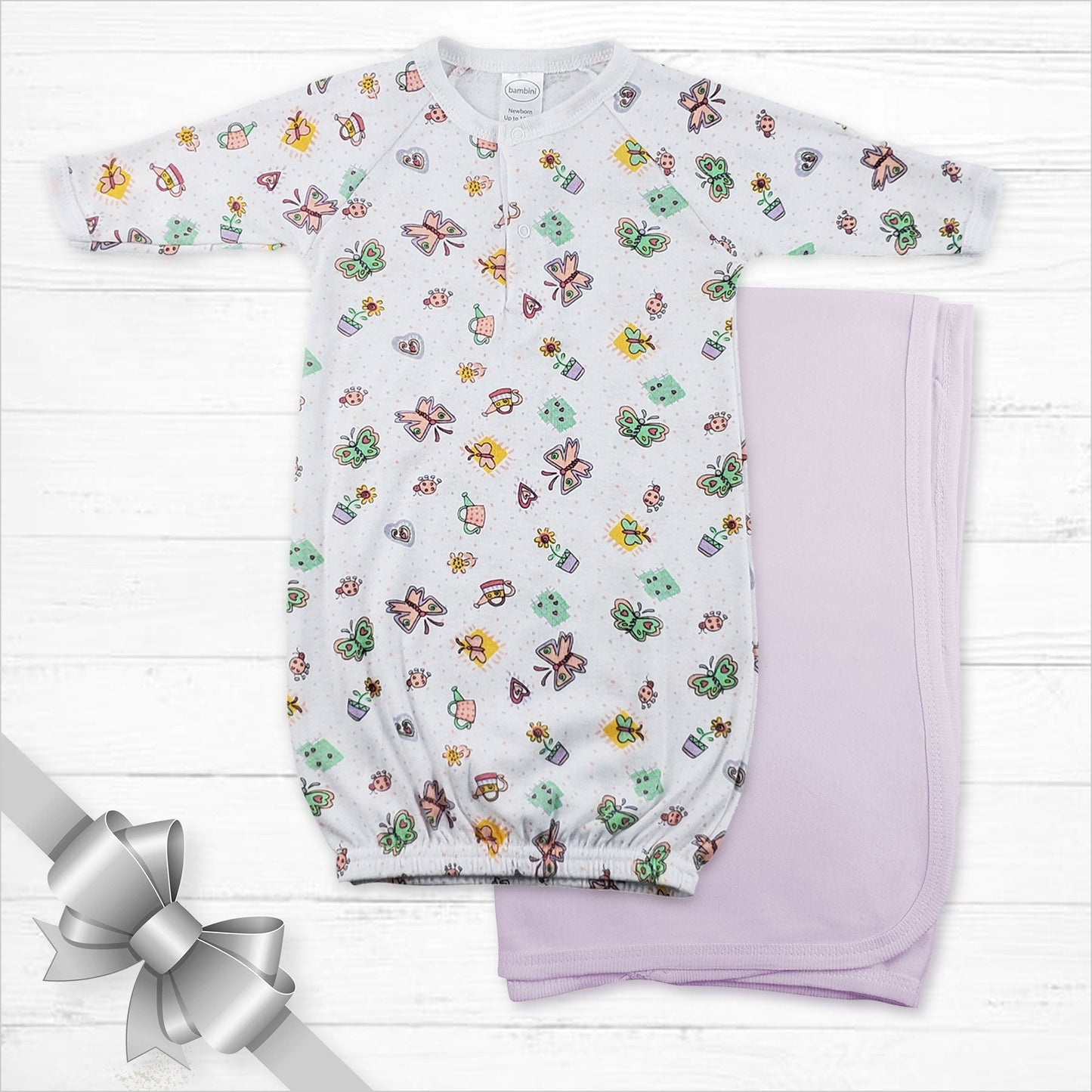 Butterfly Print Sleep Gown Gift Set - Little Giggles Galore