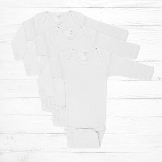 White Long Sleeve Bodysuit Pack - Little Giggles Galore