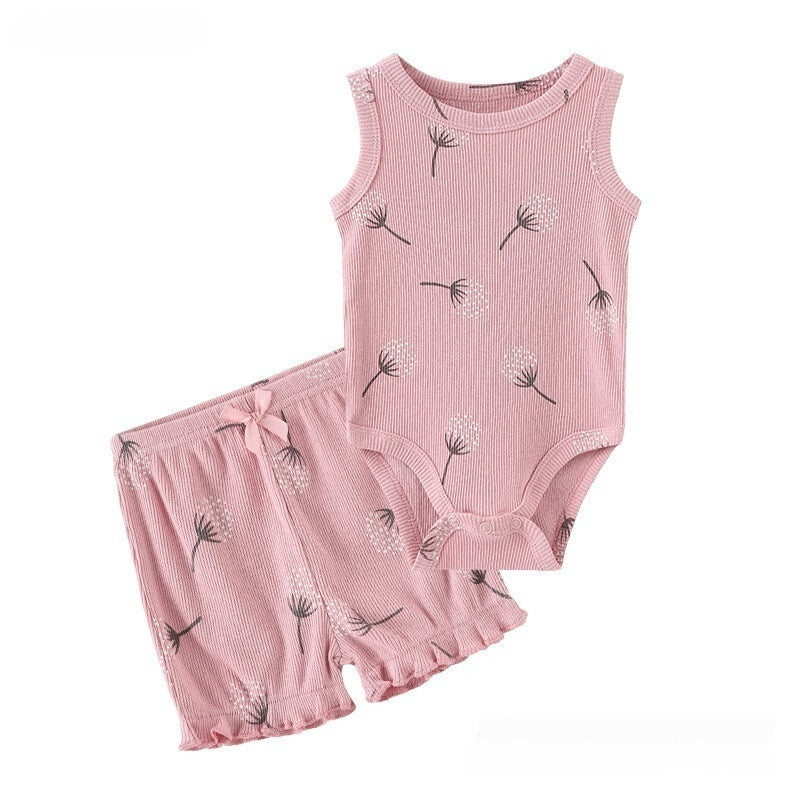 Patterned Pajama Bodysuit and Shorts Sets - Little Giggles Galore