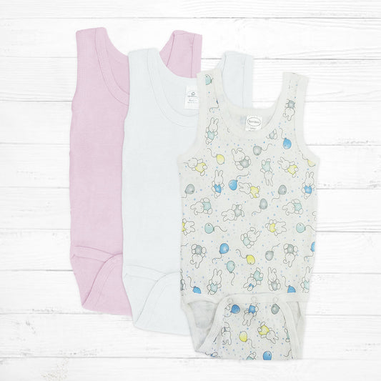 Pink Bunny Sleeveless Bodysuit Pack - Little Giggles Galore