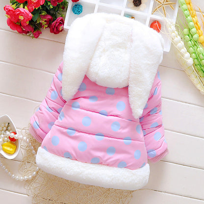 Bunny Polka Dot Padded Coat