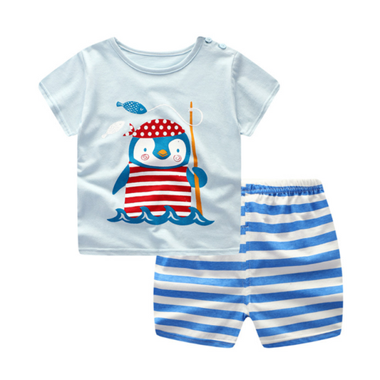 Penguin Short Sleeve 2 Piece Set - Little Giggles Galore