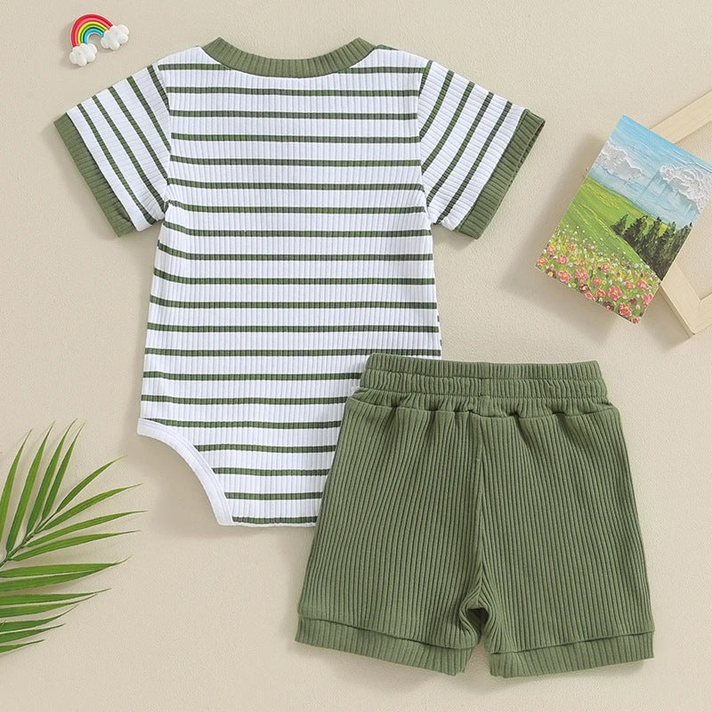 Striped Bodysuit & Short Set - Little Giggles Galore