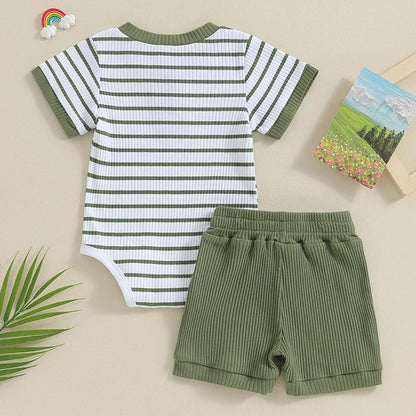 Striped Bodysuit & Short Set - Little Giggles Galore