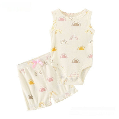 Patterned Pajama Bodysuit and Shorts Sets - Little Giggles Galore