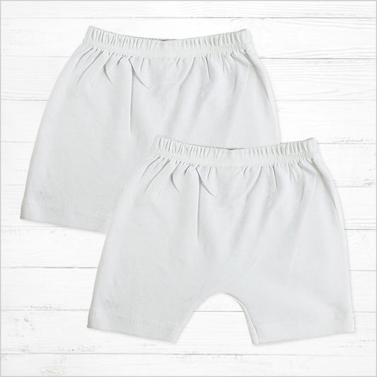 White Short Cotton Pants Pack - Little Giggles Galore