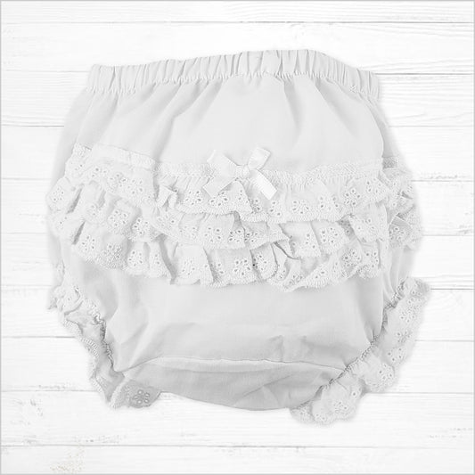 Fancy White Diaper Cover - Little Giggles Galore