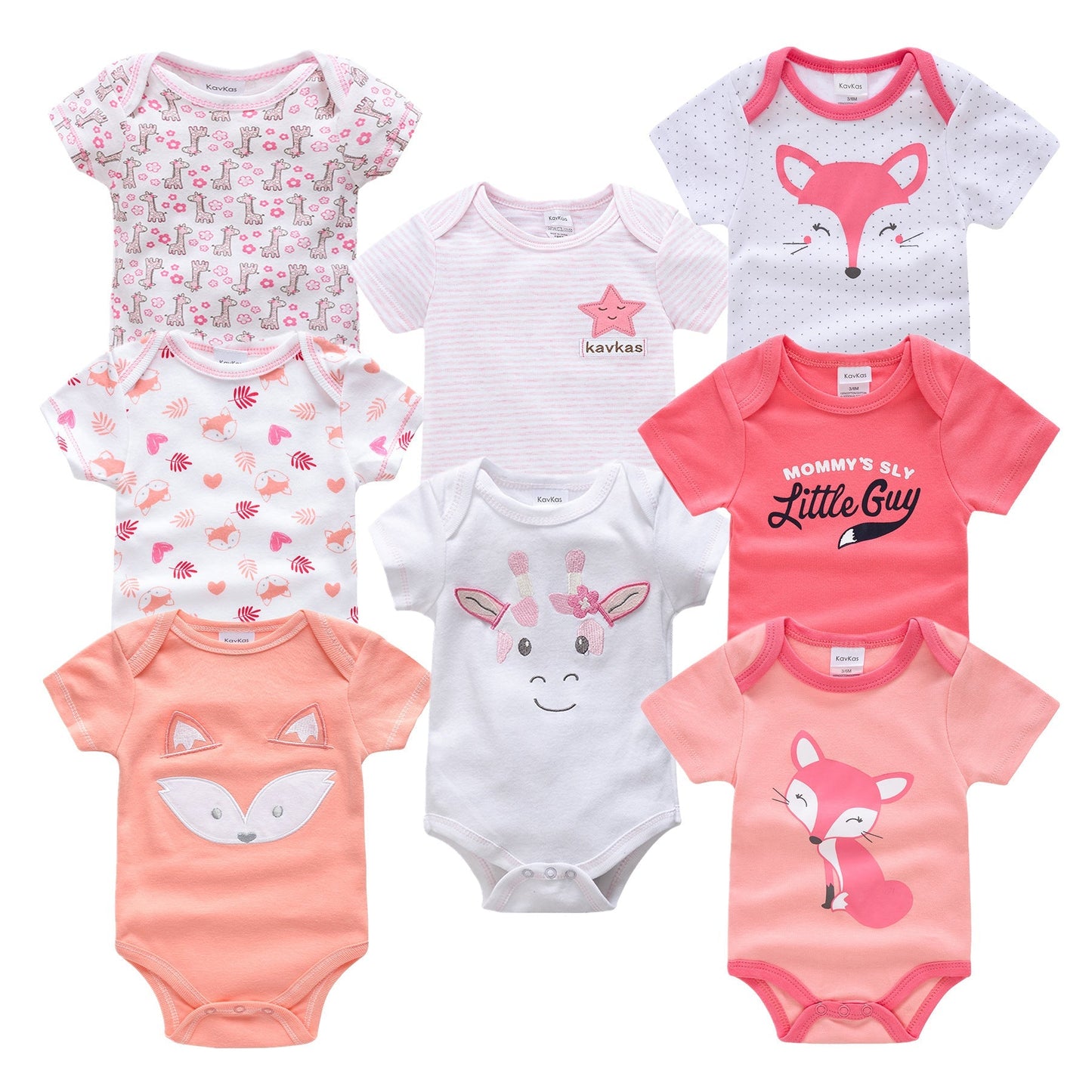 Girls 8 Piece Bodysuit Set - Little Giggles Galore