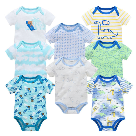 Cute Dinosaur 8 Piece Bodysuit Set - Little Giggles Galore