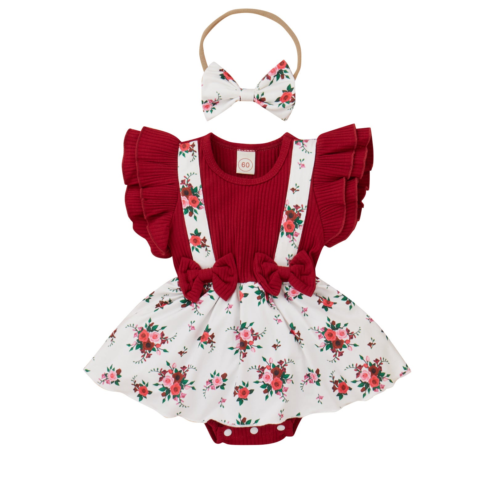 Apron Skirted Bodysuit with Headband - Little Giggles Galore