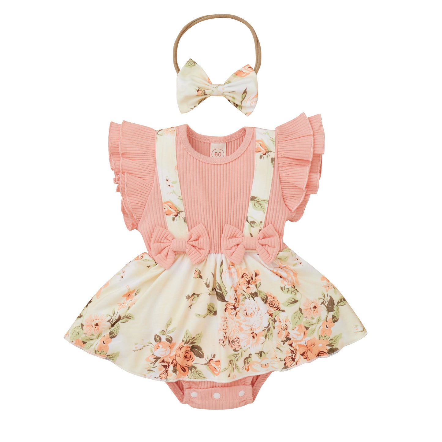 Apron Skirted Bodysuit with Headband - Little Giggles Galore