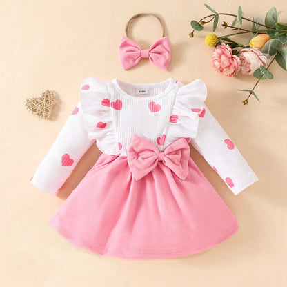 Heart Dress With Matching Bow Headband