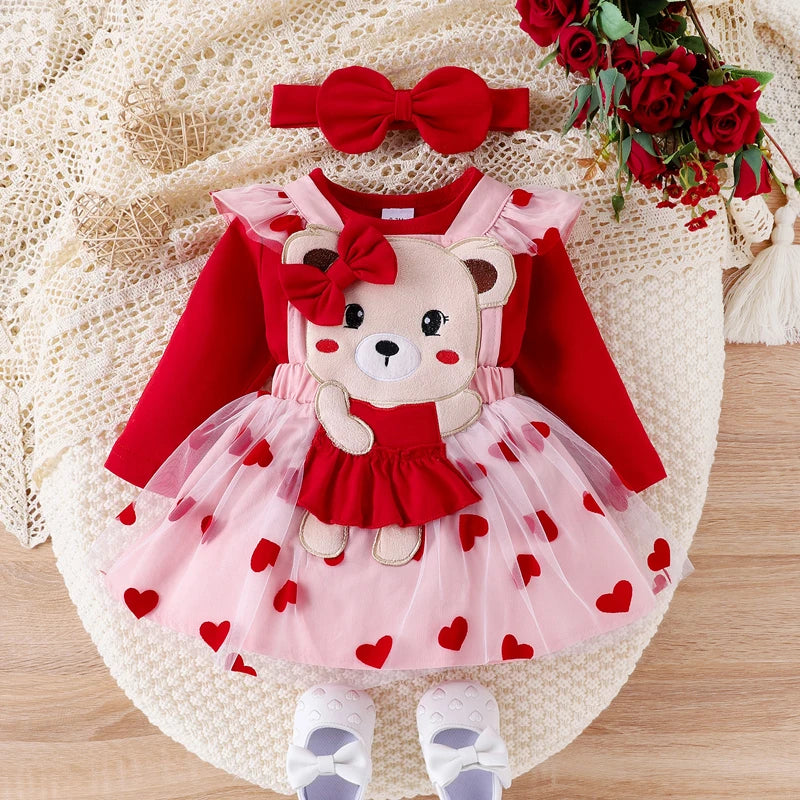 toddler valentines dress Day Baby Girl Romper Heart, Floral Embroidered Tulle AmimamiDoll as well as for outdoor and daily activities HOT ! Toddler Girl Baby
