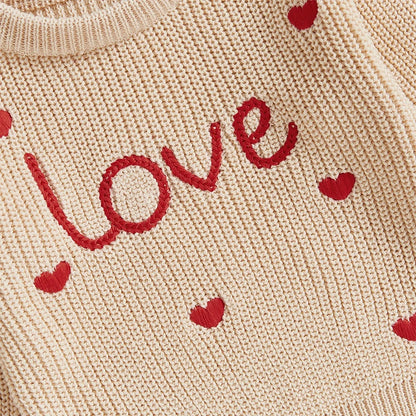 Love Embroidered Sweater