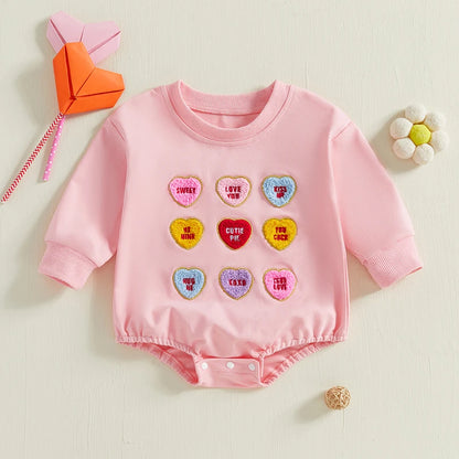 Cute Hearts Embroidered Bodysuit