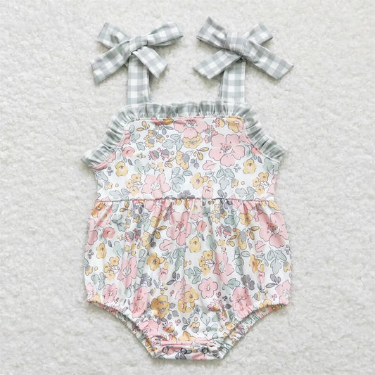 Floral Bodysuit with Bow Straps