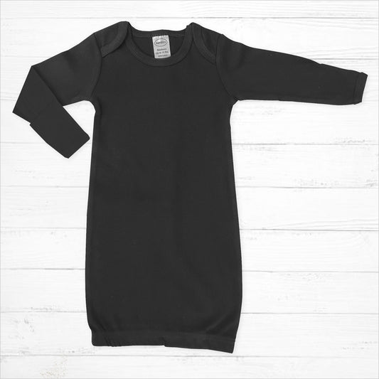 Black Cotton Sleep Gown - Little Giggles Galore