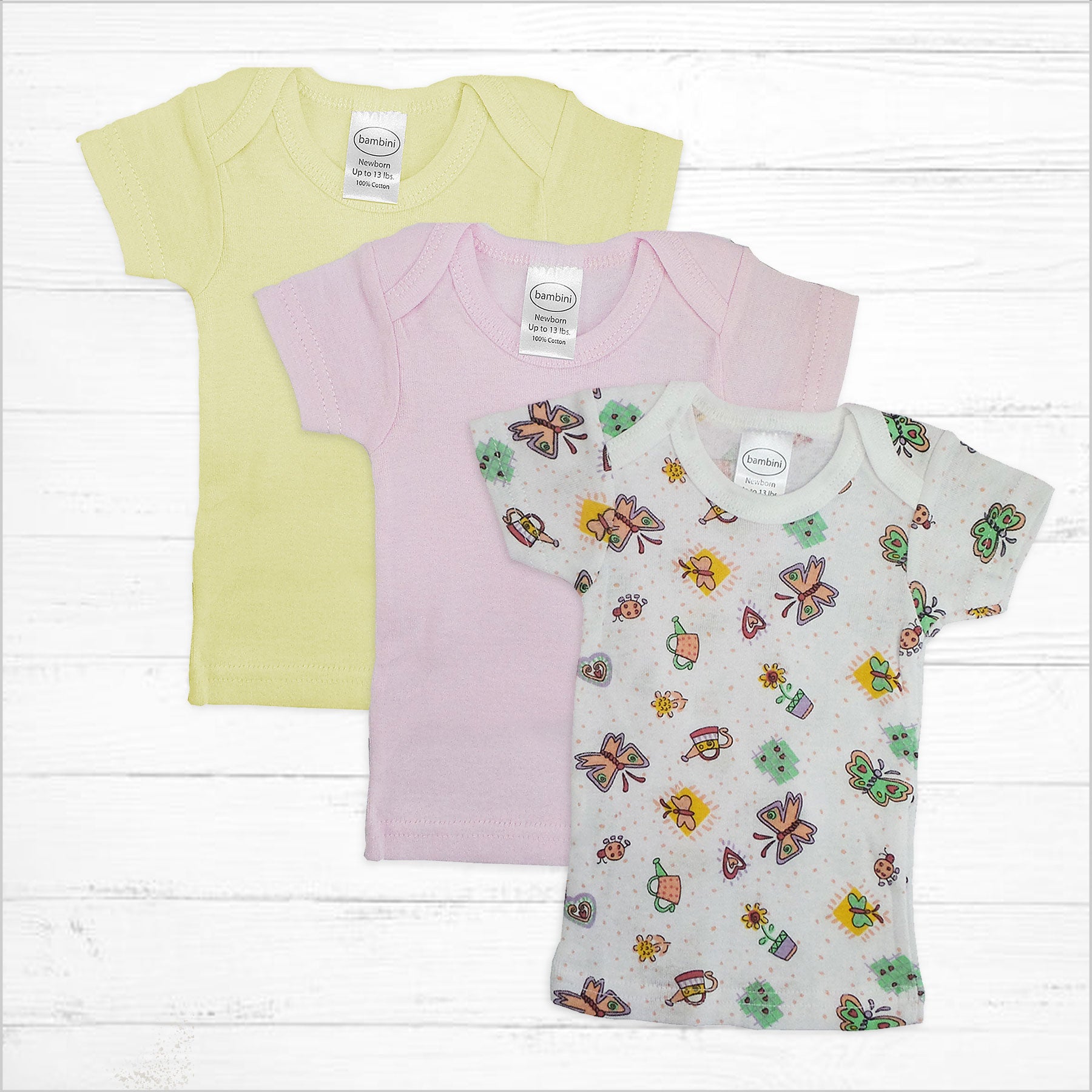 Butterfly Short Sleeve Shirt Pack - Little Giggles Galore