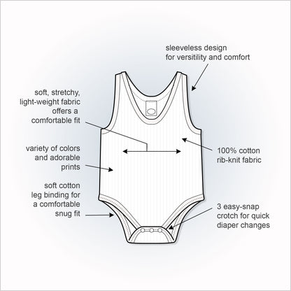 Aqua Giraffe Sleeveless Bodysuit Pack - Little Giggles Galore