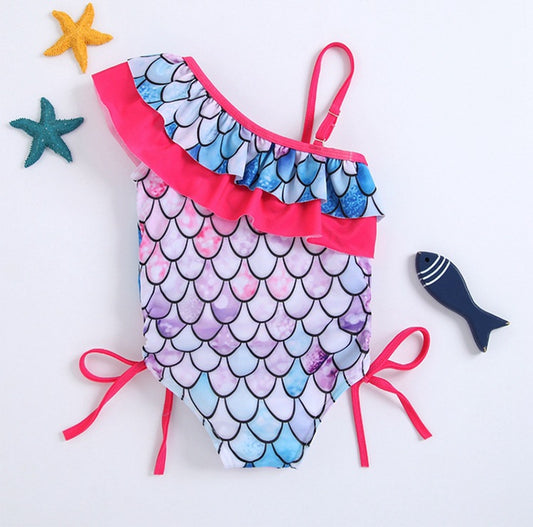 Ruffled Mermaid Swim Suit - Little Giggles Galore