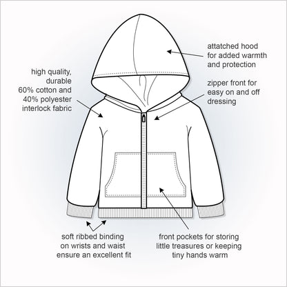 Grey Hoodie Jacket - Little Giggles Galore