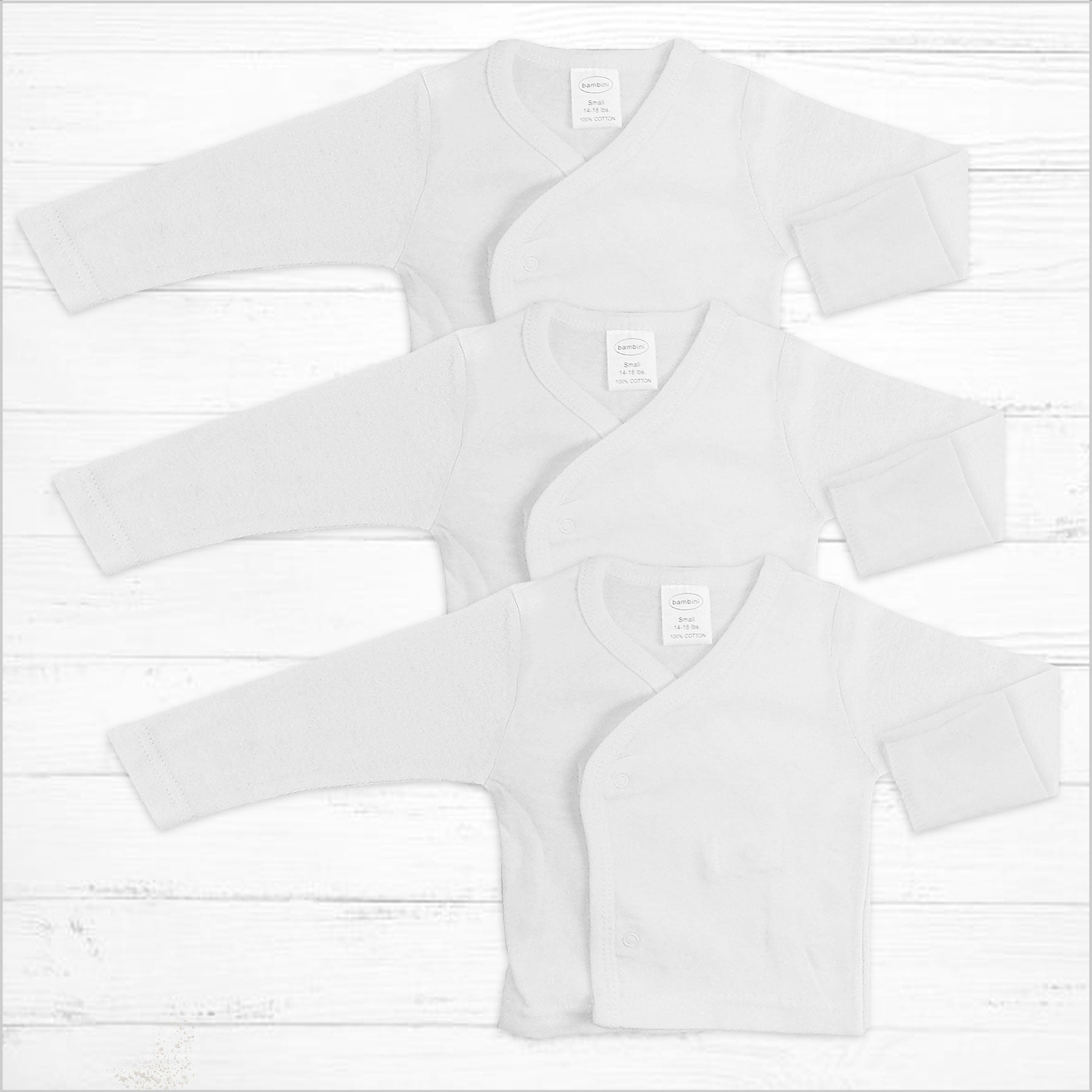 White Long-Sleeved Kimono Shirt Pack - Little Giggles Galore