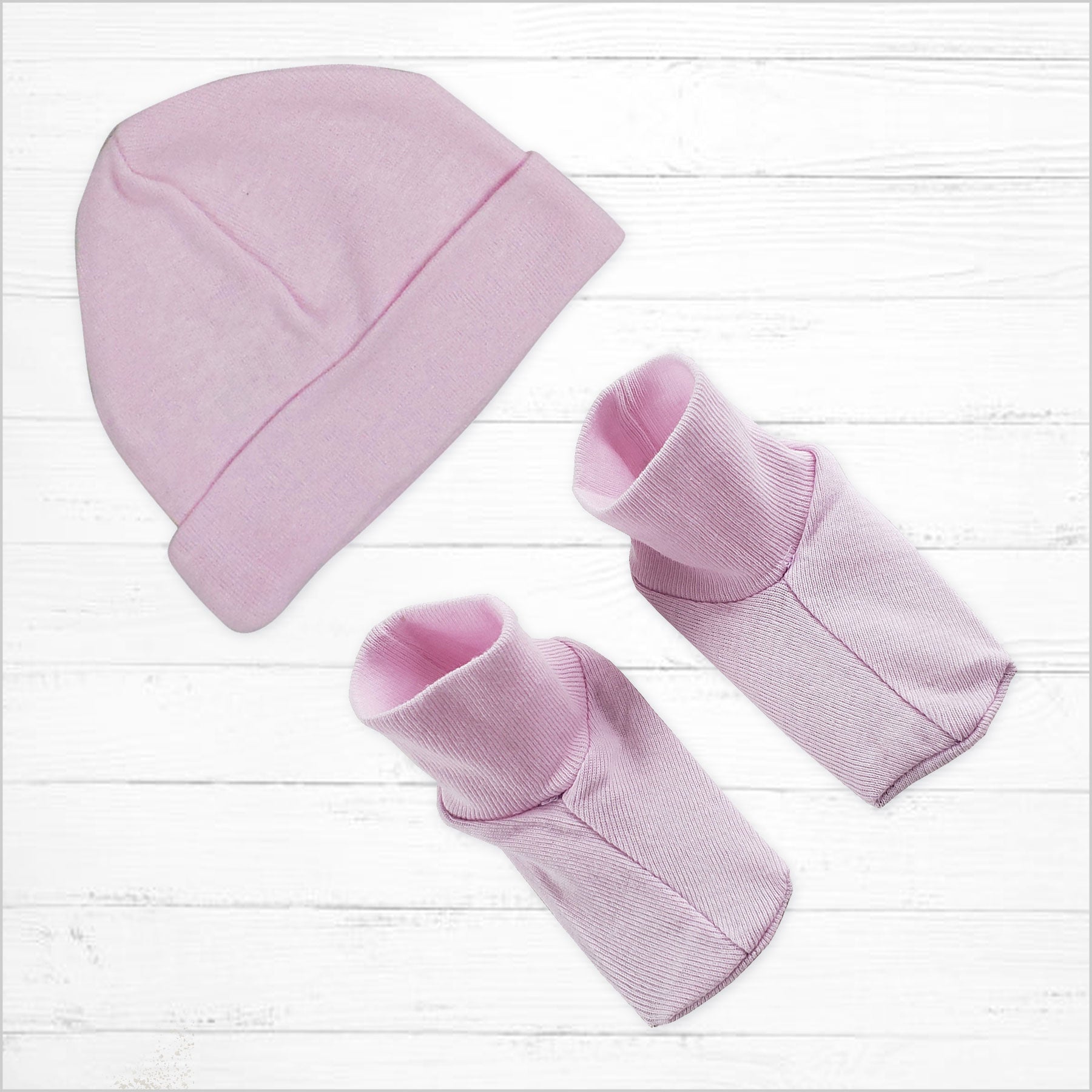 Pink Infant Beanie and Booties Set - Little Giggles Galore