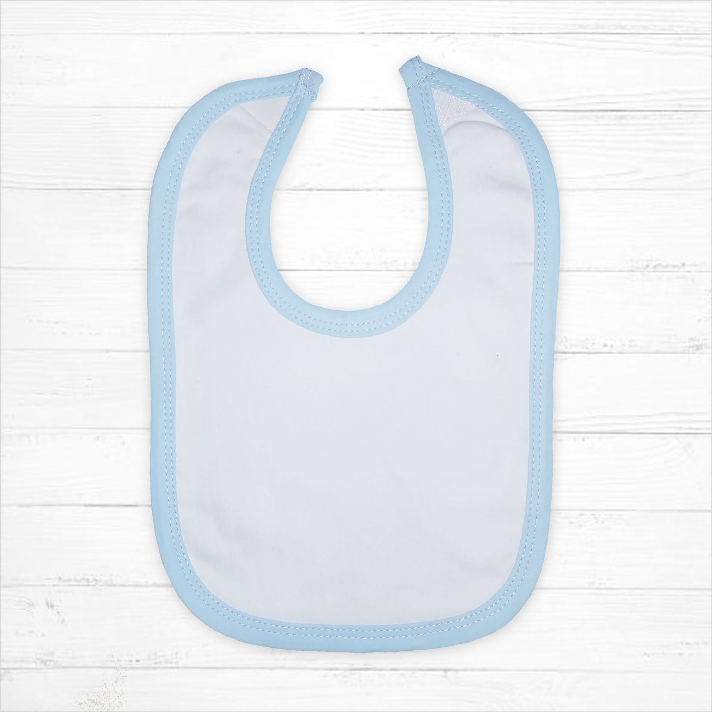 Blue Trim Cotton Bib - Little Giggles Galore