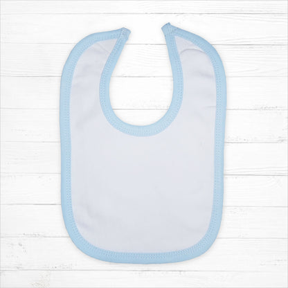 Blue Trim Cotton Bib - Little Giggles Galore