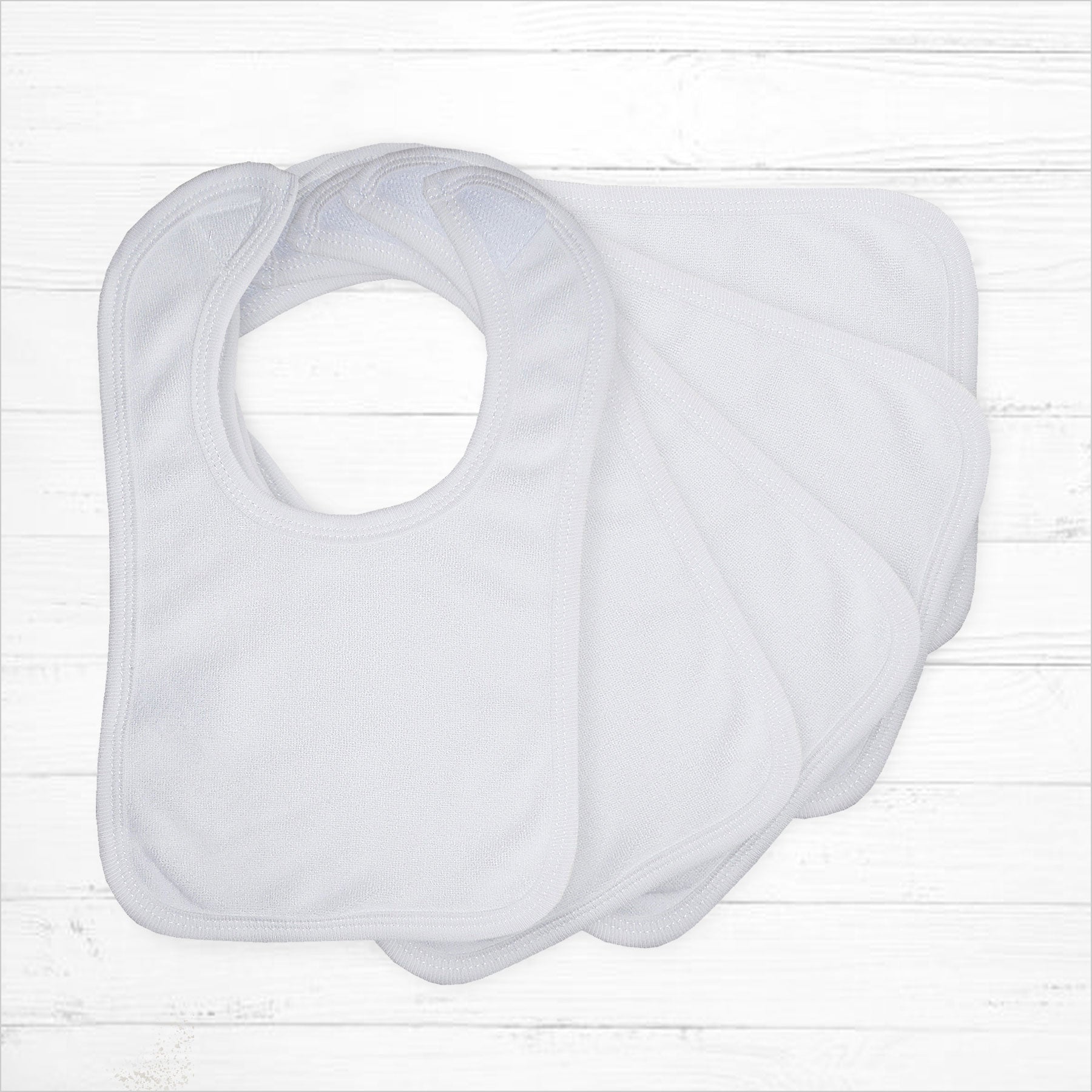 5 pack of white bibs