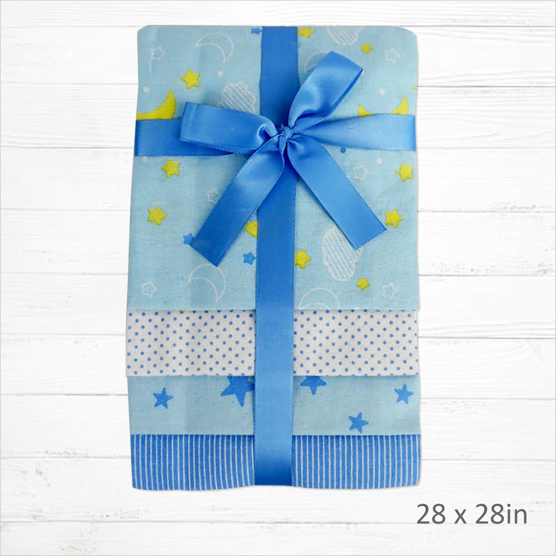 Blue Flannel Blanket Gift Set - Little Giggles Galore