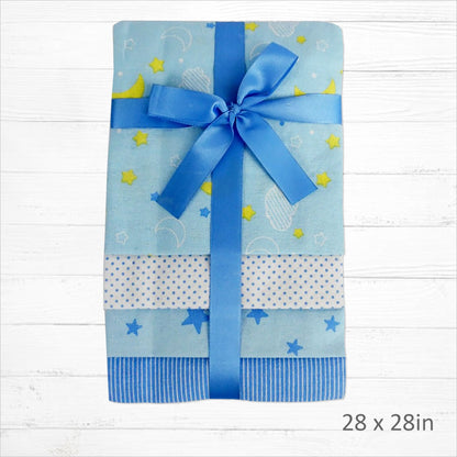 Blue Flannel Blanket Gift Set - Little Giggles Galore