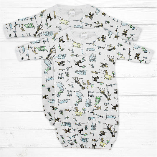 Zoo Print Sleep Gowns - Little Giggles Galore